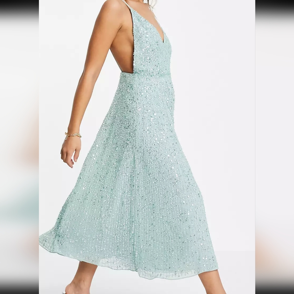 NWT ASOS Embellished Cami Midi Dress